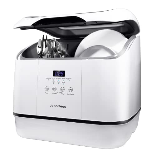 Portable Dishwasher Countertop, Compact Dishwasher with 6.5L Built-in Water Tank, 7 Washing Programs, 360° Dual Spray, Anti-Leakage & Air-Dry Function, Mini Dishwasher for Apartments Portable Dishwasher Countertop, Compact Dishwasher with 6.5L Built-in Water Tank, 7 Washing Programs, 360° Dual Spray, Anti-Leakage & Air-Dry Function, Mini Dishwasher for Apartments