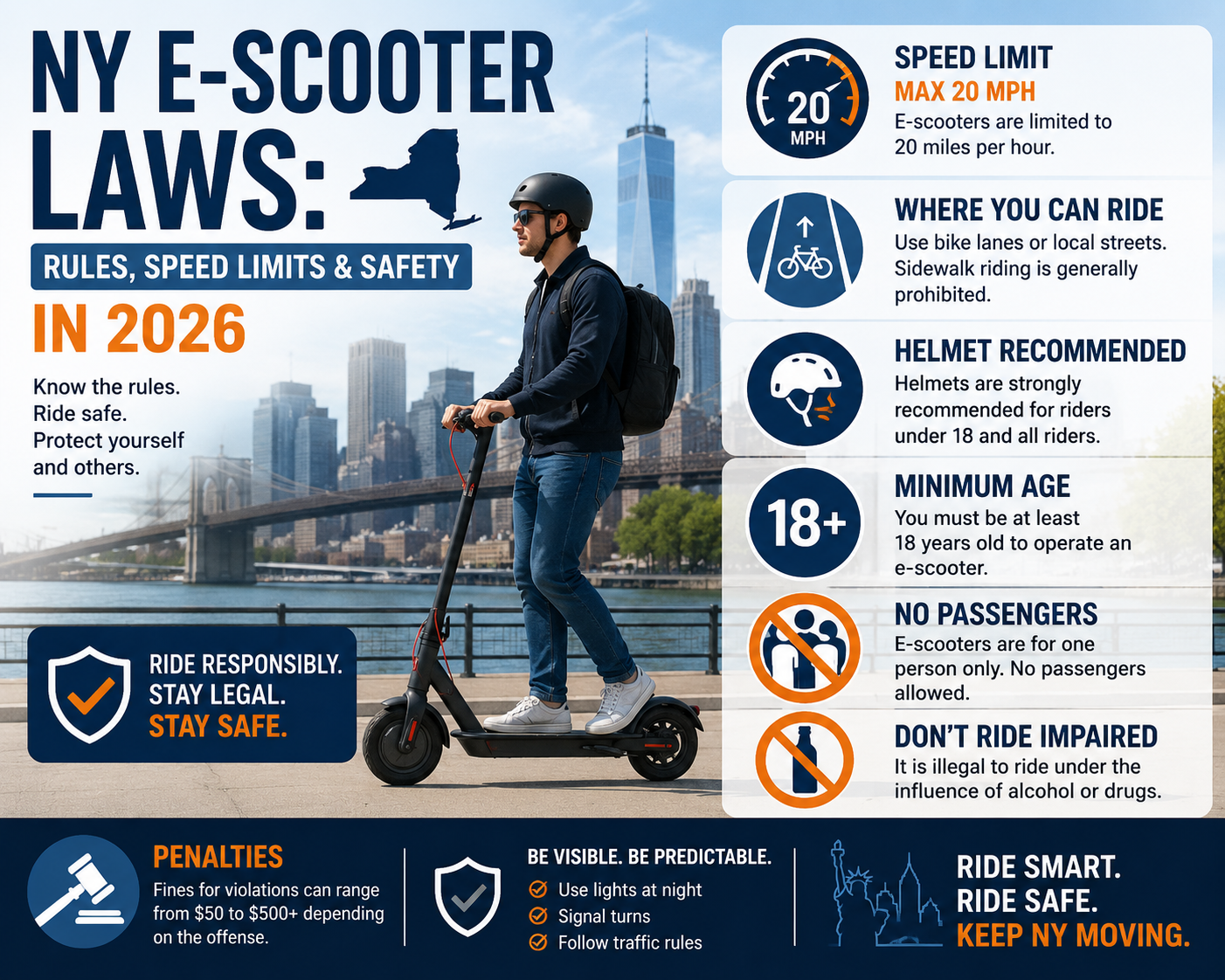NY E-Scooter Laws: Rules, Speed Limits & Safety in 2026